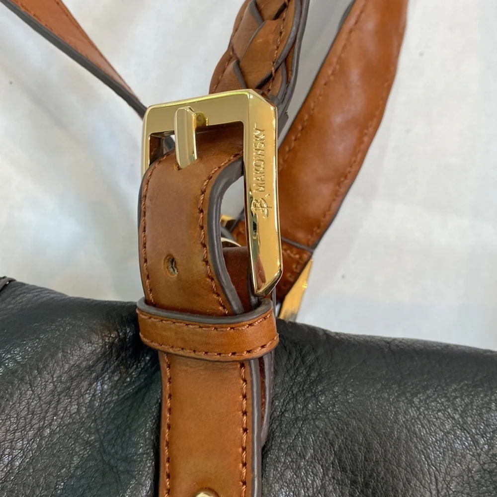 B. Makowsky satchel bag‎ black with brown accents